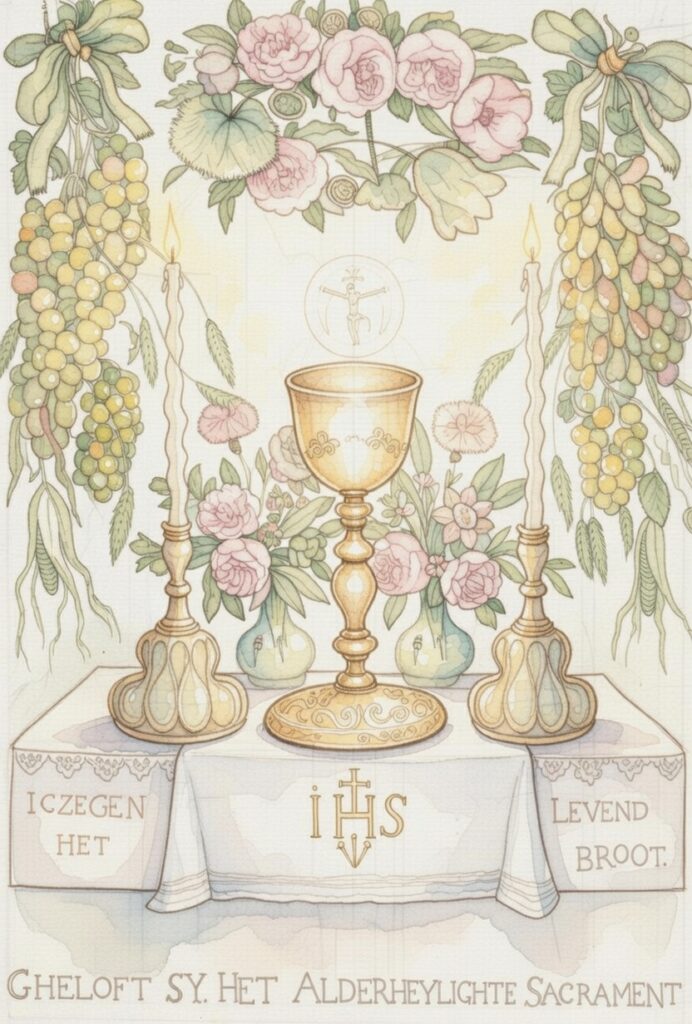 O Pão Vivo 6 The Eucharist Jan van Kessel aquarela O Pão Vivo