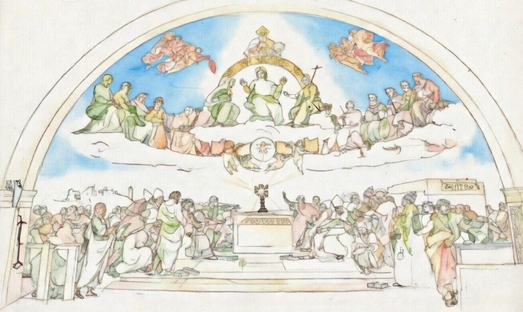 O Pão Vivo 4 disputa pela eucaristia rafael aquarela O Pão Vivo