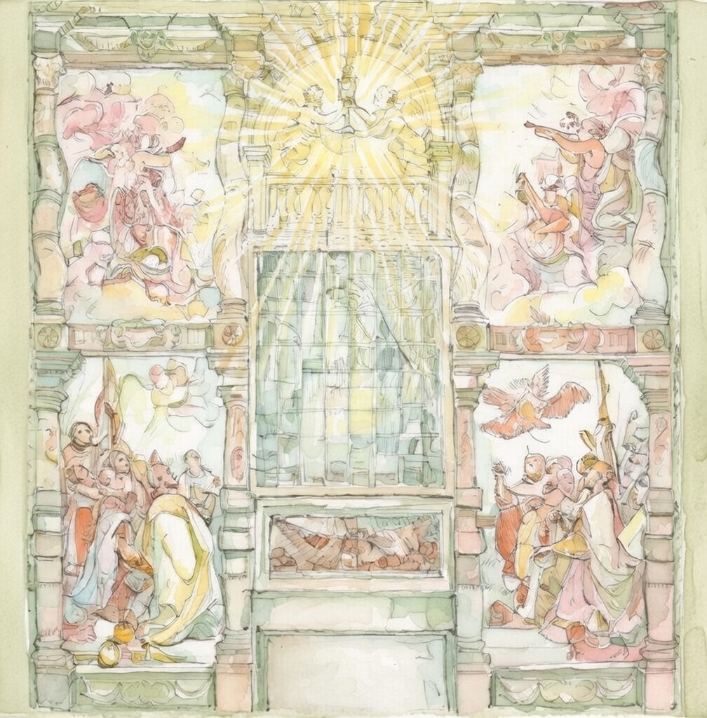 O Pão Vivo 5 the adoration of the eucharist peter paul rubens aquarela O Pão Vivo