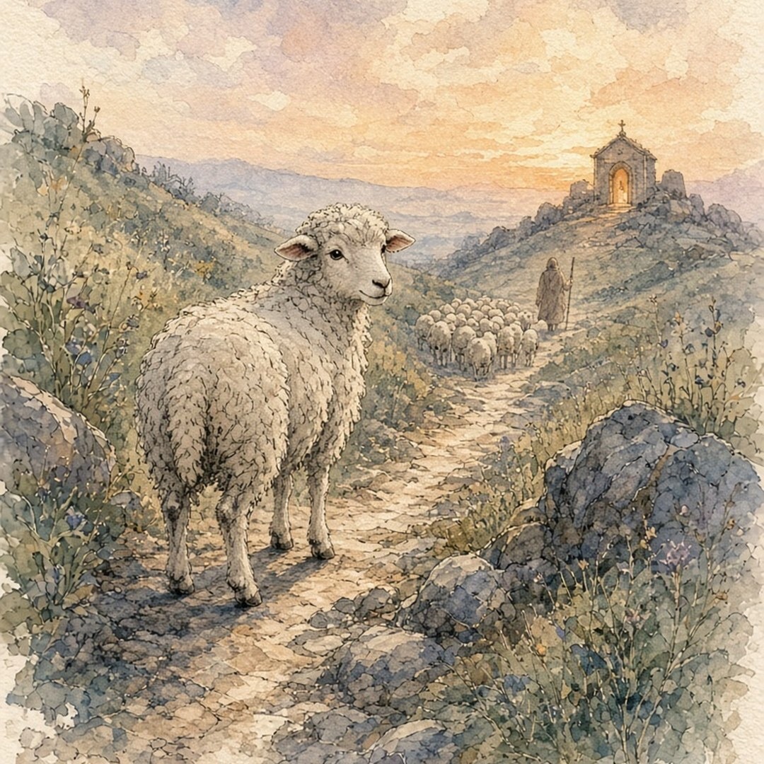 A parábola da ovelha perdida: Ele no ombro a elegeu (Lucas 15) 2 ovelha perdida